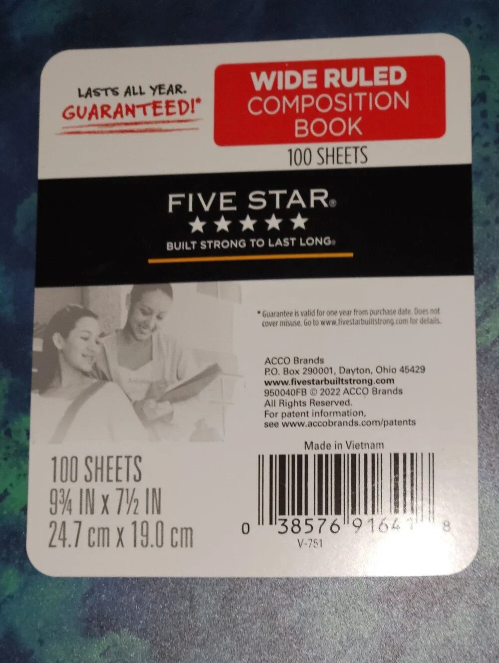 Five Star 100 Page Wide Ruled Composition Notebooks